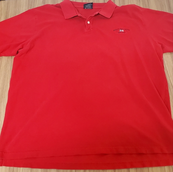 Vintage Polo Jeans Co Red Short Sleeve Polo Shirt Men's Size XL USA 100% Cotton - Picture 1 of 9